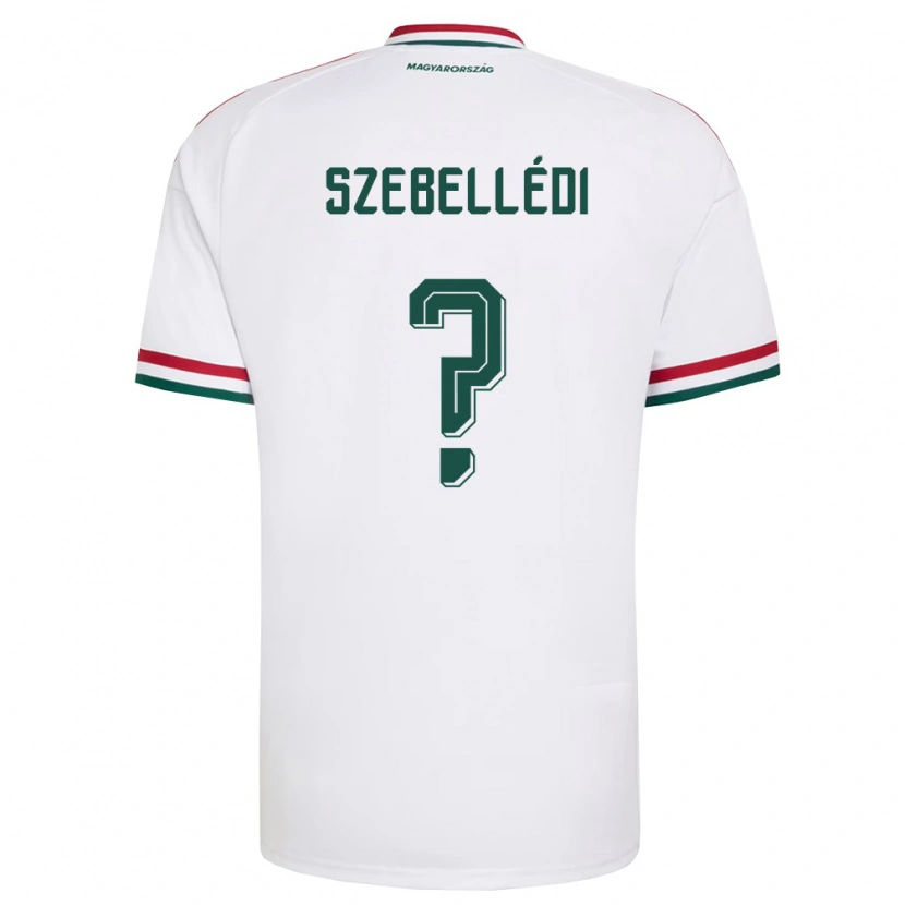 Danxen Mujer Camiseta Hungría Bátor Szebellédi #0 Blanco Rojo Verde 2ª Equipación 26-28 La Camisa