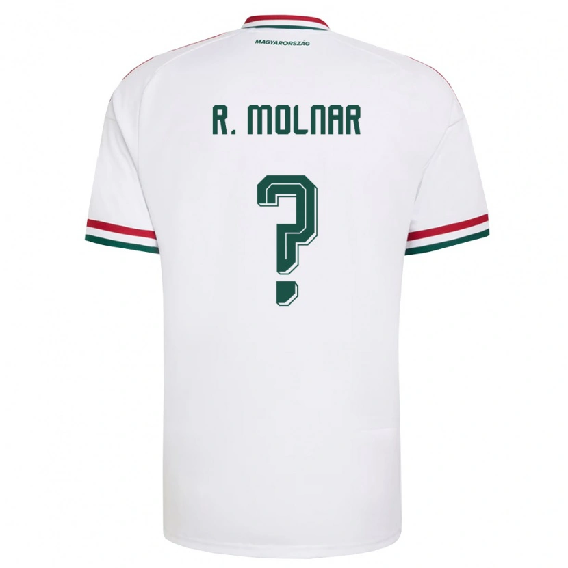Danxen Mujer Camiseta Hungría Rajmund Molnár #0 Blanco Rojo Verde 2ª Equipación 26-28 La Camisa