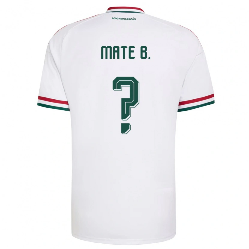 Danxen Mujer Camiseta Hungría Máté Balogh #0 Blanco Rojo Verde 2ª Equipación 26-28 La Camisa