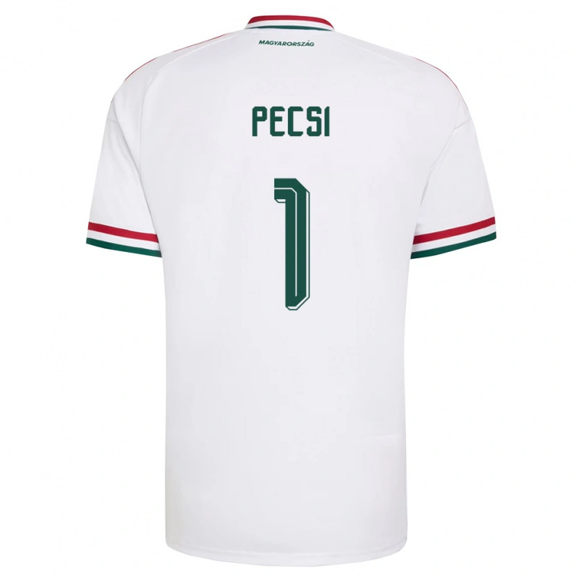 Danxen Mujer Camiseta Hungría Ármin Pécsi #1 Blanco Rojo Verde 2ª Equipación 26-28 La Camisa