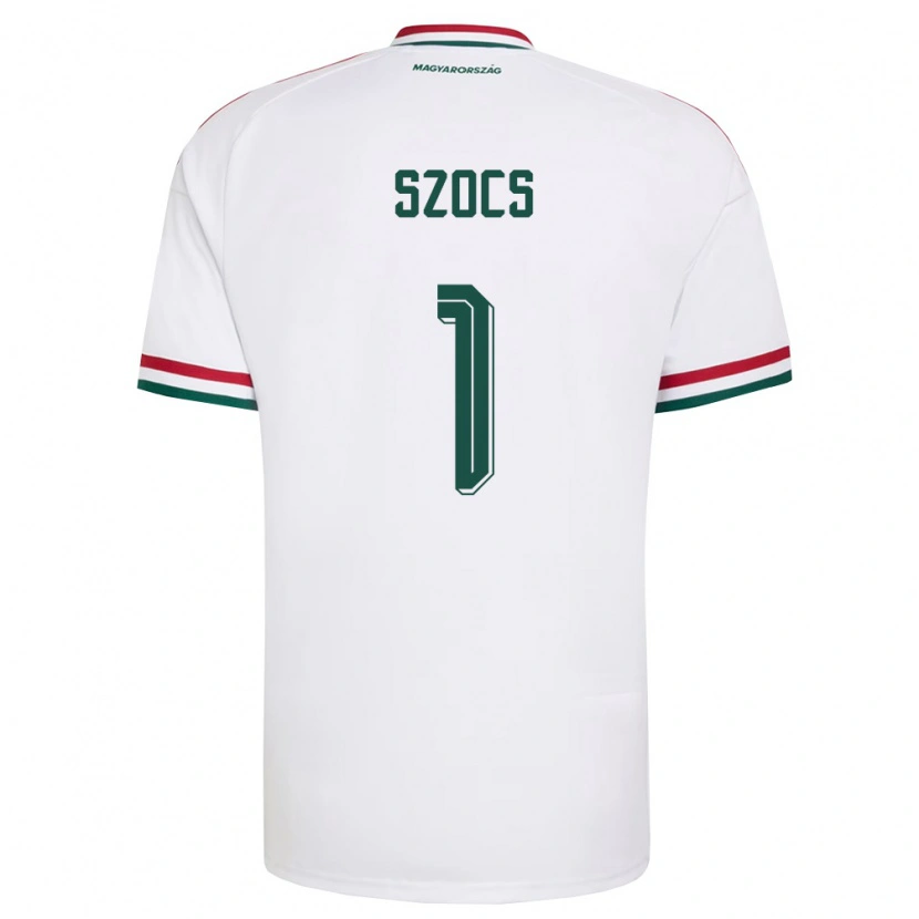 Danxen Mujer Camiseta Hungría Réka Szőcs #1 Blanco Rojo Verde 2ª Equipación 26-28 La Camisa