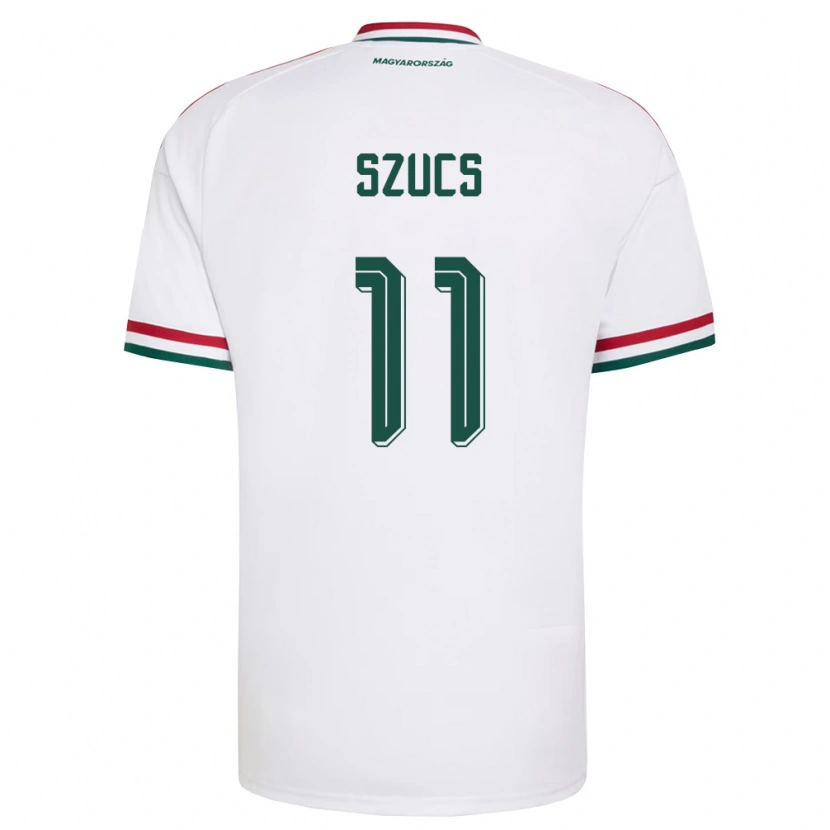 Danxen Mujer Camiseta Hungría Tamás Szűcs #11 Blanco Rojo Verde 2ª Equipación 26-28 La Camisa