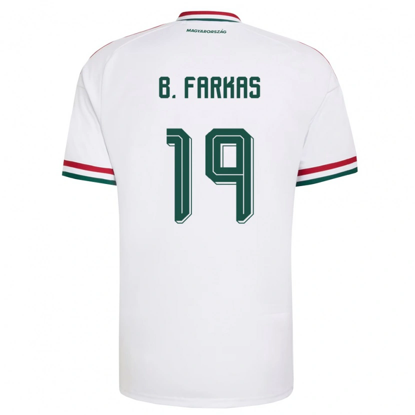Danxen Mujer Camiseta Hungría Bendegúz Farkas #19 Blanco Rojo Verde 2ª Equipación 26-28 La Camisa