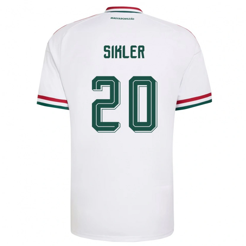 Danxen Mujer Camiseta Hungría Kinga Sikler #20 Blanco Rojo Verde 2ª Equipación 26-28 La Camisa