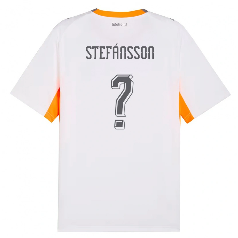Danxen Mujer Camiseta Islandia Ómar Stefánsson #0 Blanco Naranja Gris 2ª Equipación 26-28 La Camisa