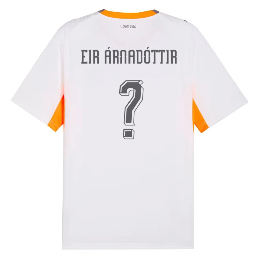 Danxen Mujer Camiseta Islandia Ásta Eir Árnadóttir #0 Blanco Naranja Gris 2ª Equipación 26-28 La Camisa