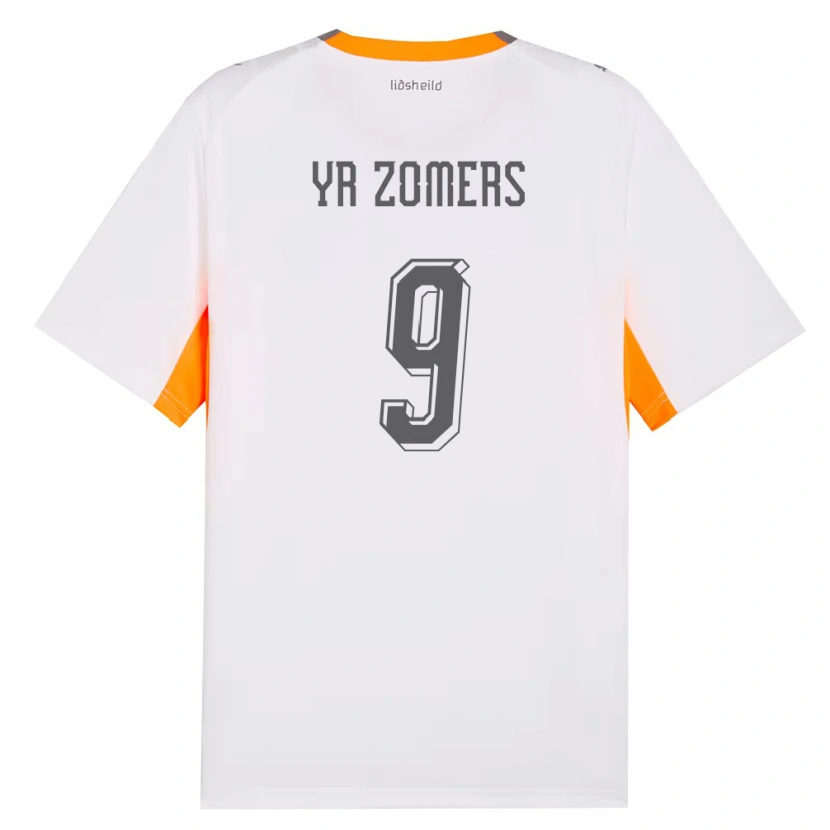 Danxen Mujer Camiseta Islandia Diljá Ýr Zomers #9 Blanco Naranja Gris 2ª Equipación 26-28 La Camisa