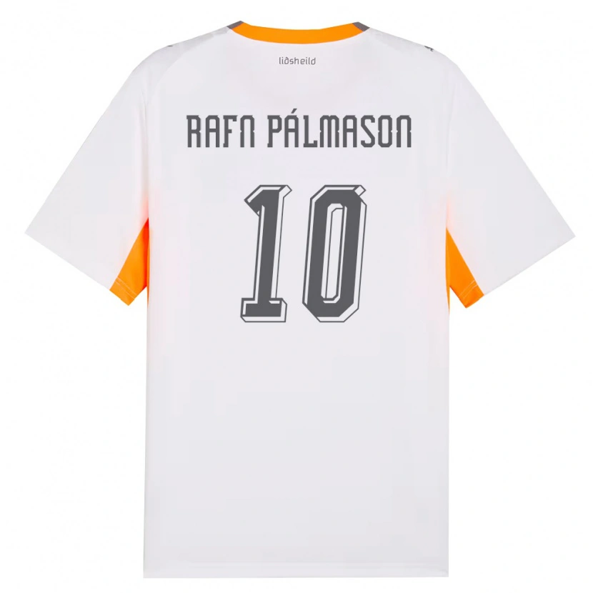 Danxen Mujer Camiseta Islandia Alexander Rafn Pálmason #10 Blanco Naranja Gris 2ª Equipación 26-28 La Camisa