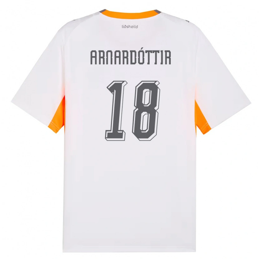 Danxen Mujer Camiseta Islandia Guðrún Arnardóttir #18 Blanco Naranja Gris 2ª Equipación 26-28 La Camisa