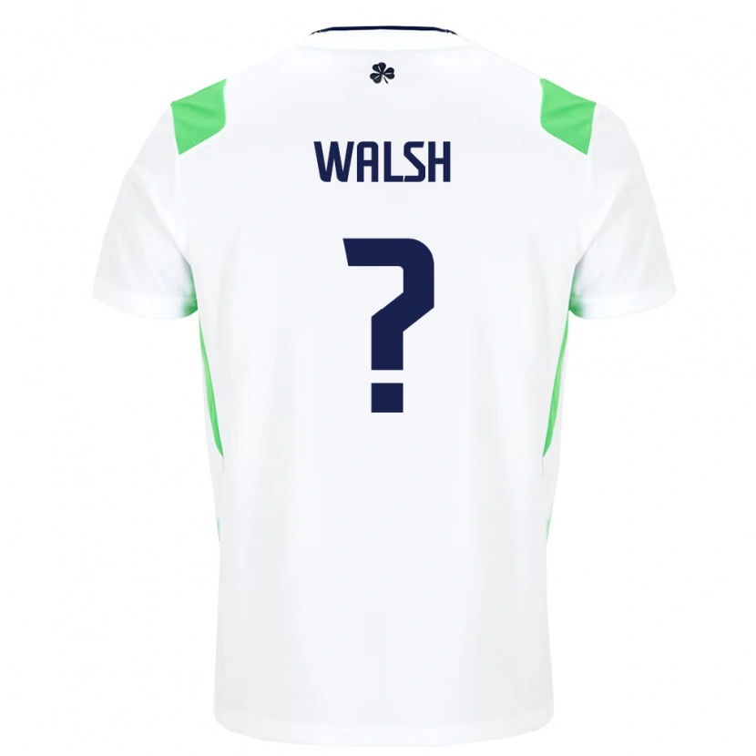 Danxen Mujer Camiseta Irlanda Conor Walsh #0 Blanco Verde Claro 2ª Equipación 26-28 La Camisa