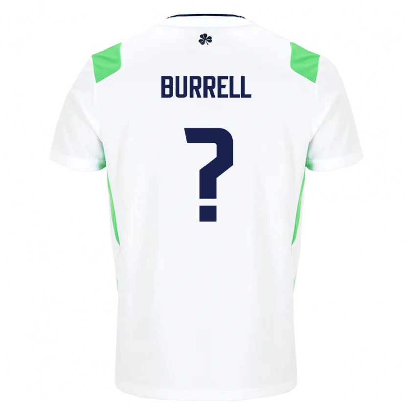 Danxen Mujer Camiseta Irlanda Billy Burrell #0 Blanco Verde Claro 2ª Equipación 26-28 La Camisa