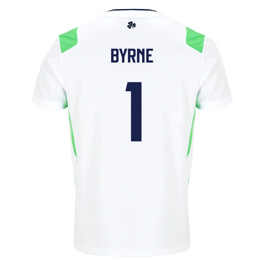 Danxen Mujer Camiseta Irlanda Reece Byrne #1 Blanco Verde Claro 2ª Equipación 26-28 La Camisa