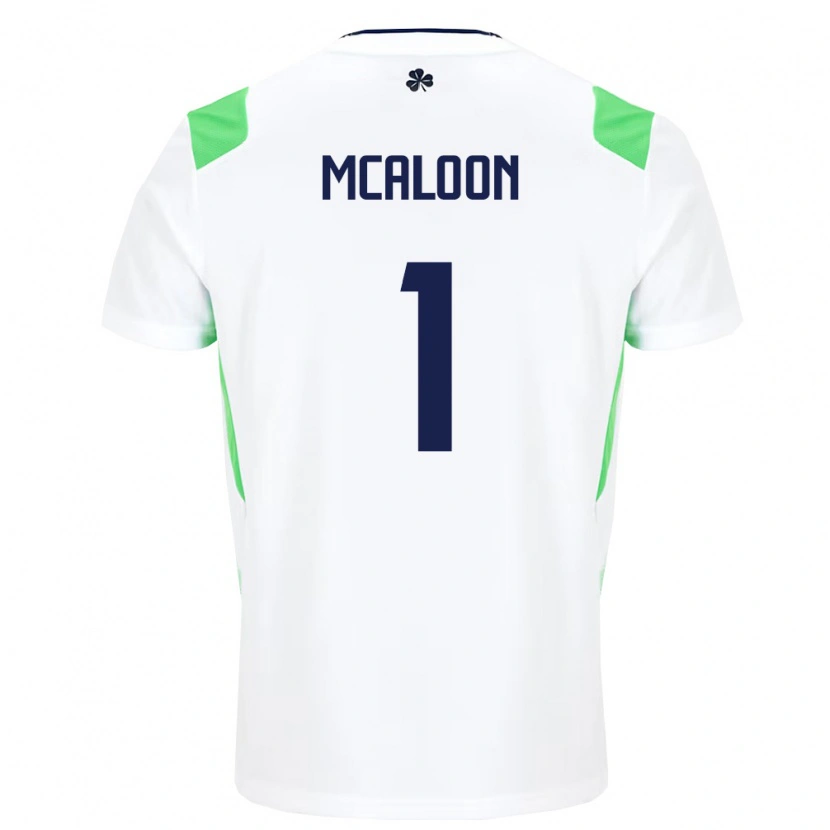 Danxen Mujer Camiseta Irlanda Naoisha Mcaloon #1 Blanco Verde Claro 2ª Equipación 26-28 La Camisa