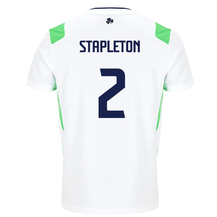 Danxen Mujer Camiseta Irlanda Jessie Stapleton #2 Blanco Verde Claro 2ª Equipación 26-28 La Camisa