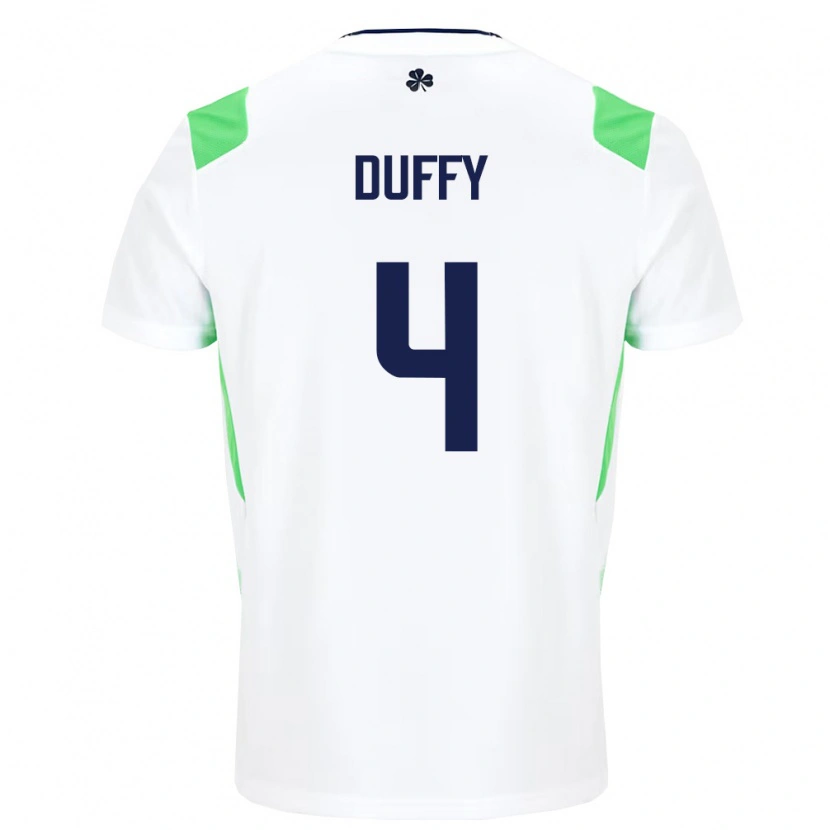 Danxen Mujer Camiseta Irlanda Shane Duffy #4 Blanco Verde Claro 2ª Equipación 26-28 La Camisa