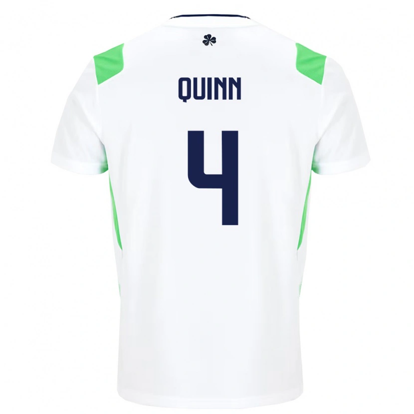Danxen Mujer Camiseta Irlanda Louise Quinn #4 Blanco Verde Claro 2ª Equipación 26-28 La Camisa