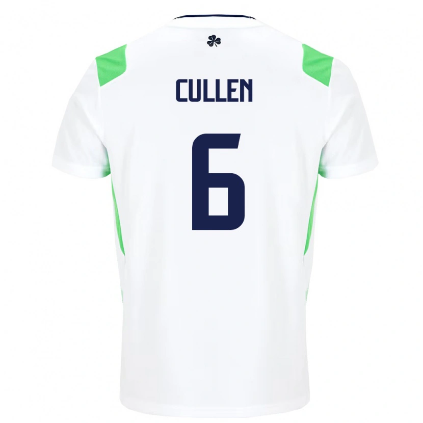 Danxen Mujer Camiseta Irlanda Josh Cullen #6 Blanco Verde Claro 2ª Equipación 26-28 La Camisa