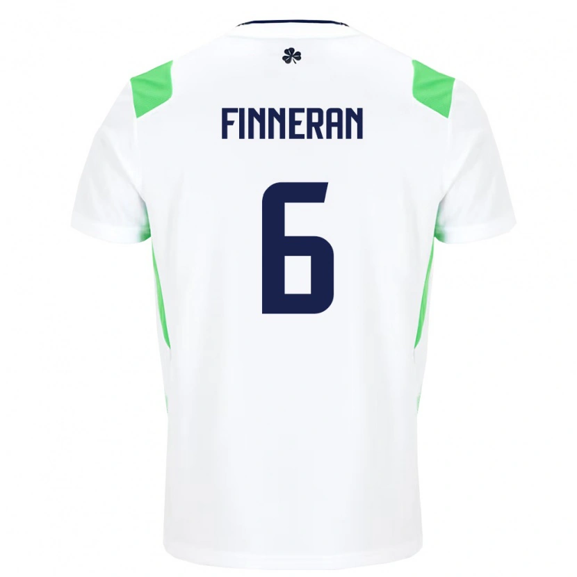 Danxen Mujer Camiseta Irlanda Rory Finneran #6 Blanco Verde Claro 2ª Equipación 26-28 La Camisa