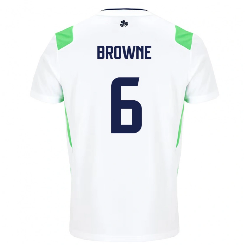 Danxen Mujer Camiseta Irlanda Alan Browne #6 Blanco Verde Claro 2ª Equipación 26-28 La Camisa