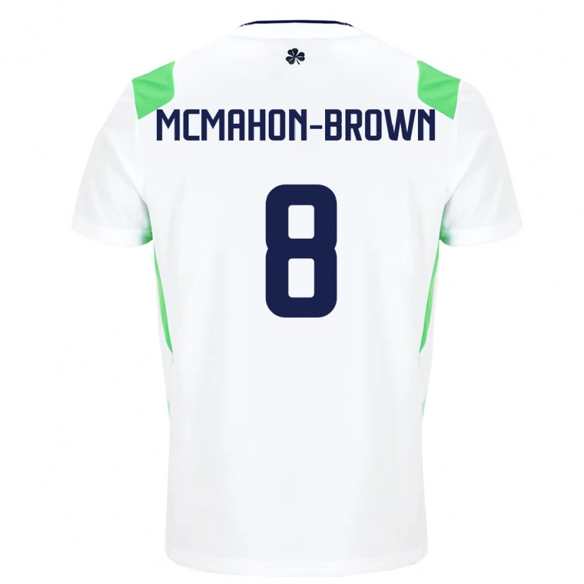 Danxen Mujer Camiseta Irlanda Kian Mcmahon-Brown #8 Blanco Verde Claro 2ª Equipación 26-28 La Camisa