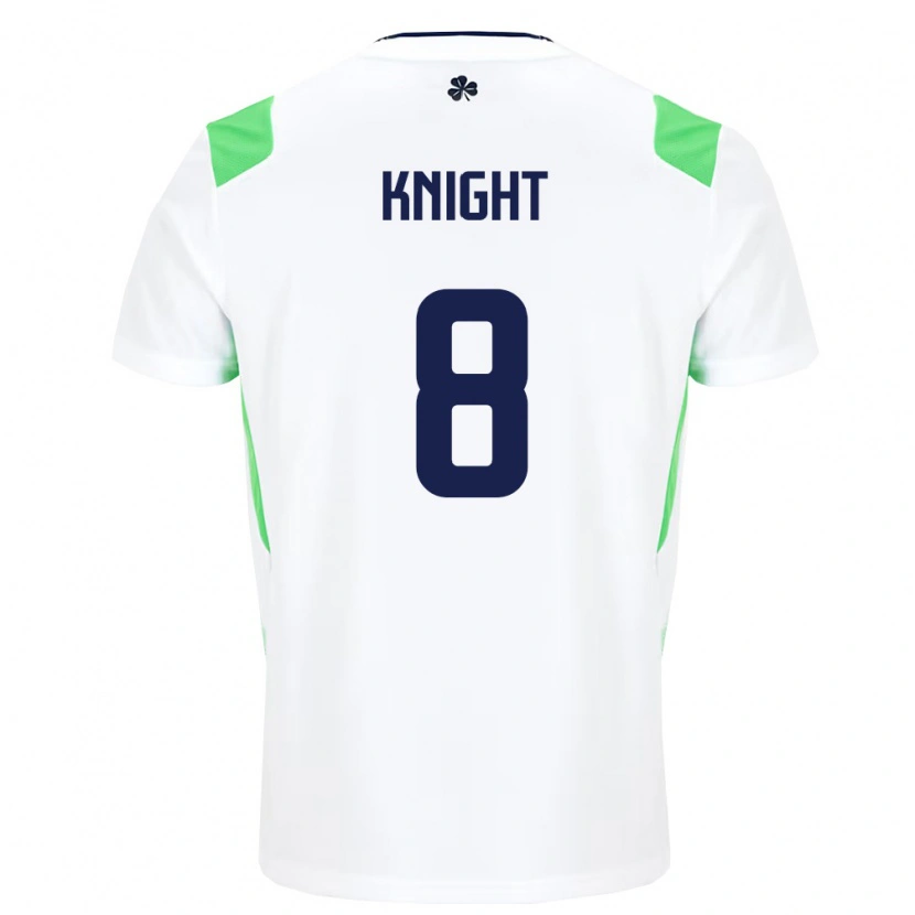 Danxen Mujer Camiseta Irlanda Jason Knight #8 Blanco Verde Claro 2ª Equipación 26-28 La Camisa