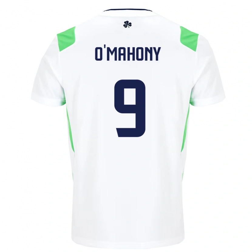 Danxen Mujer Camiseta Irlanda Mark O'mahony #9 Blanco Verde Claro 2ª Equipación 26-28 La Camisa