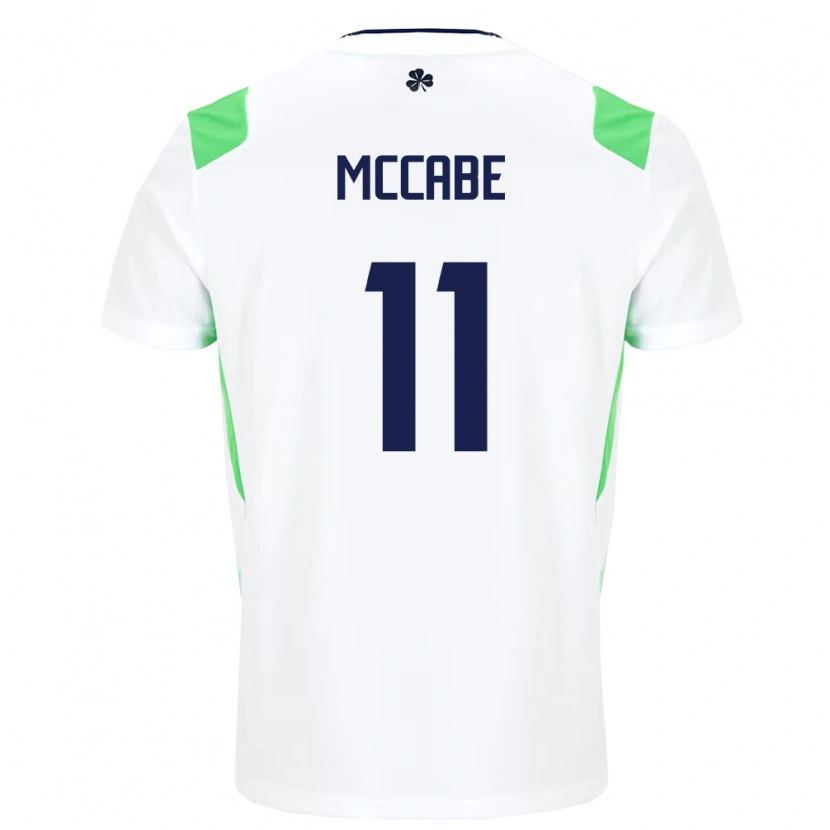 Danxen Mujer Camiseta Irlanda Katie Mccabe #11 Blanco Verde Claro 2ª Equipación 26-28 La Camisa