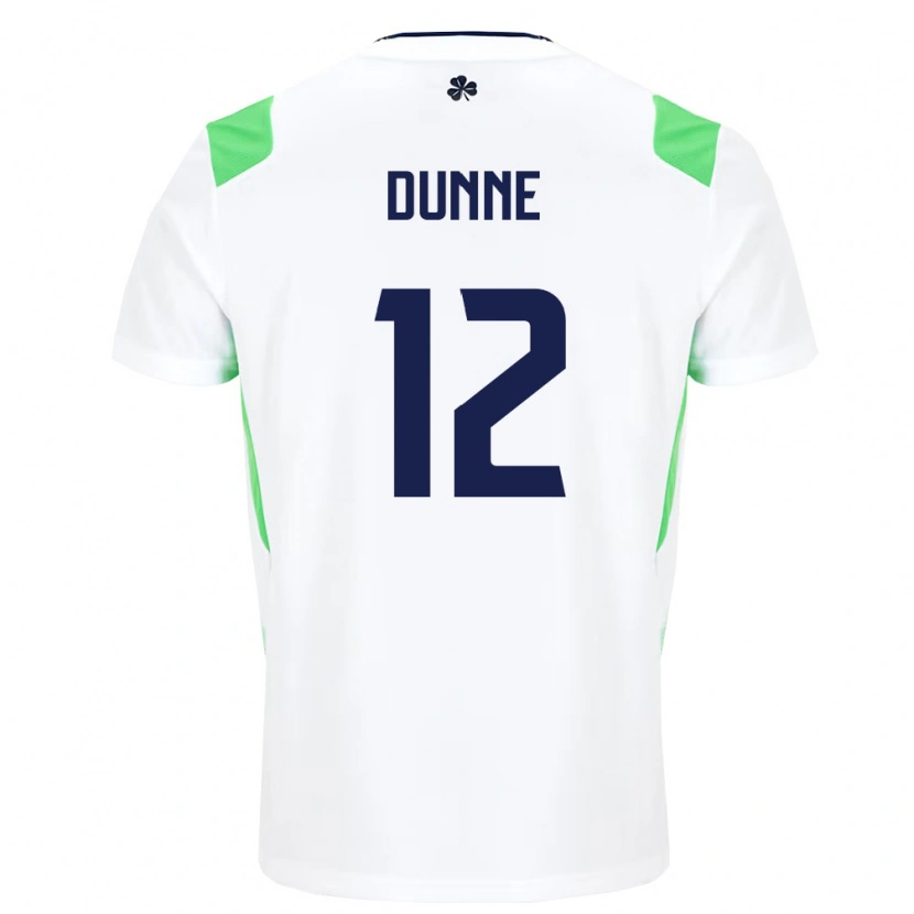 Danxen Mujer Camiseta Irlanda Jimmy Dunne #12 Blanco Verde Claro 2ª Equipación 26-28 La Camisa