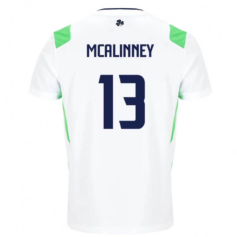 Danxen Mujer Camiseta Irlanda Liam Mcalinney #13 Blanco Verde Claro 2ª Equipación 26-28 La Camisa
