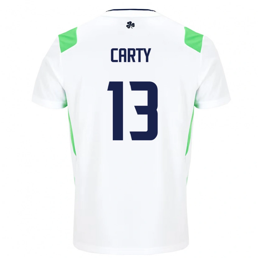 Danxen Mujer Camiseta Irlanda Conor Carty #13 Blanco Verde Claro 2ª Equipación 26-28 La Camisa