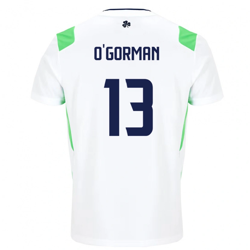 Danxen Mujer Camiseta Irlanda Áine O'gorman #13 Blanco Verde Claro 2ª Equipación 26-28 La Camisa