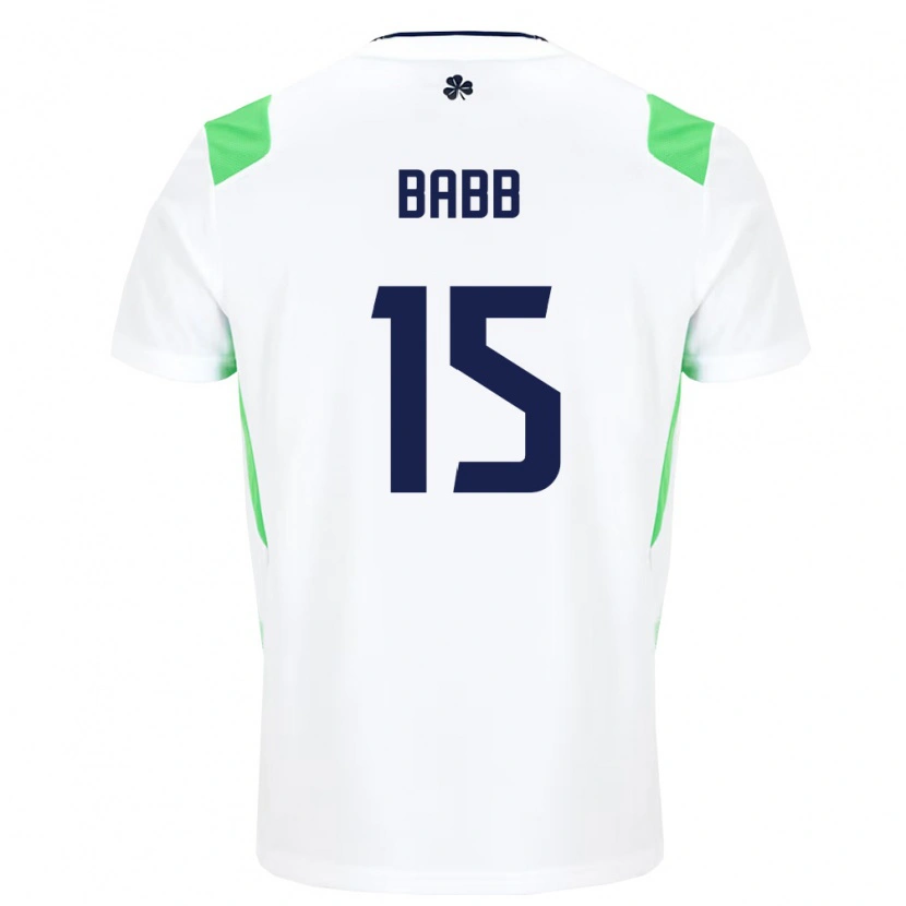 Danxen Mujer Camiseta Irlanda Daniel Babb #15 Blanco Verde Claro 2ª Equipación 26-28 La Camisa