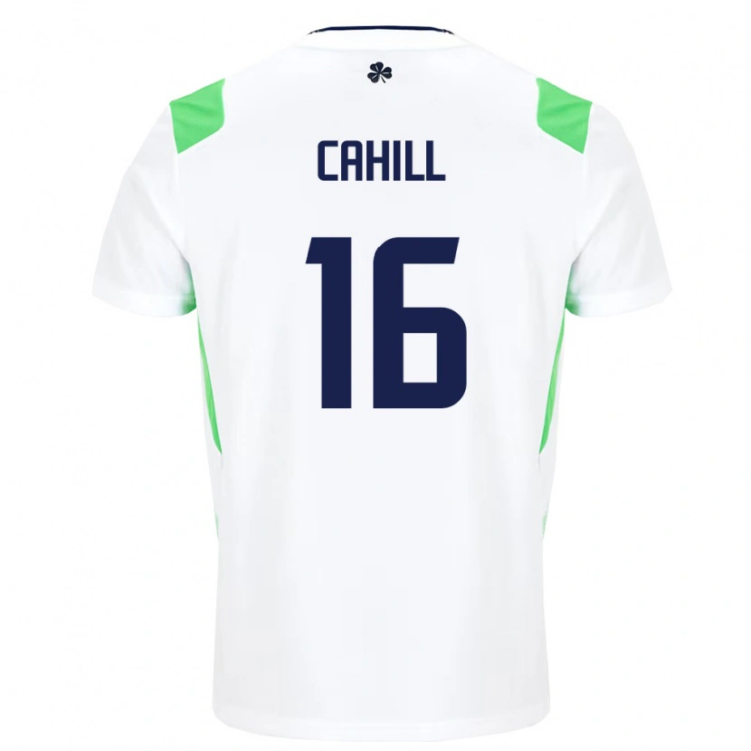 Danxen Mujer Camiseta Irlanda Killian Cahill #16 Blanco Verde Claro 2ª Equipación 26-28 La Camisa