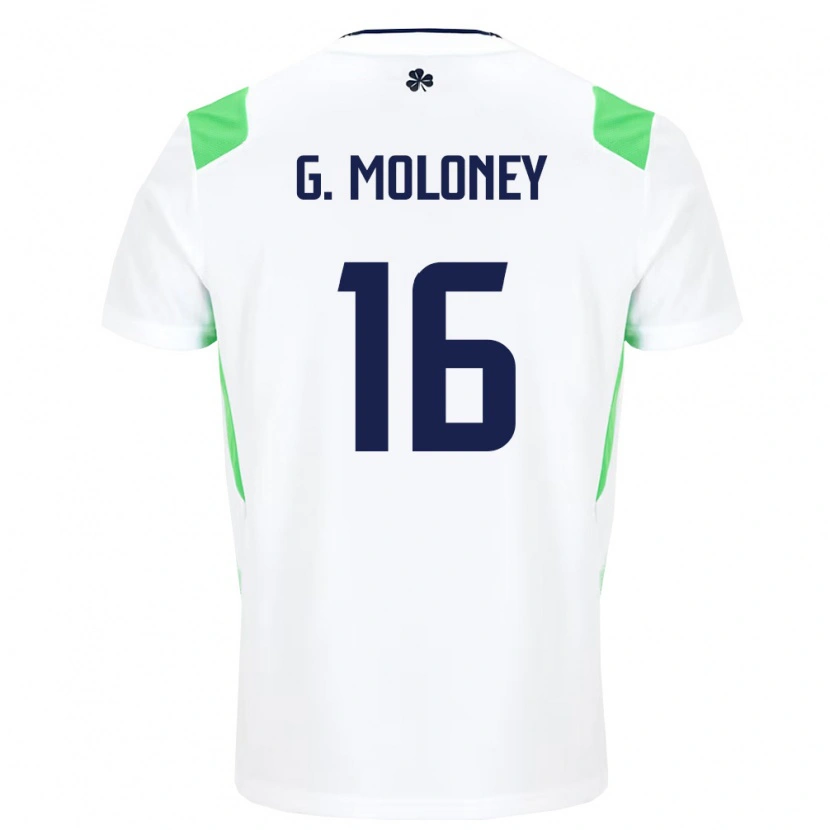 Danxen Mujer Camiseta Irlanda Grace Moloney #16 Blanco Verde Claro 2ª Equipación 26-28 La Camisa