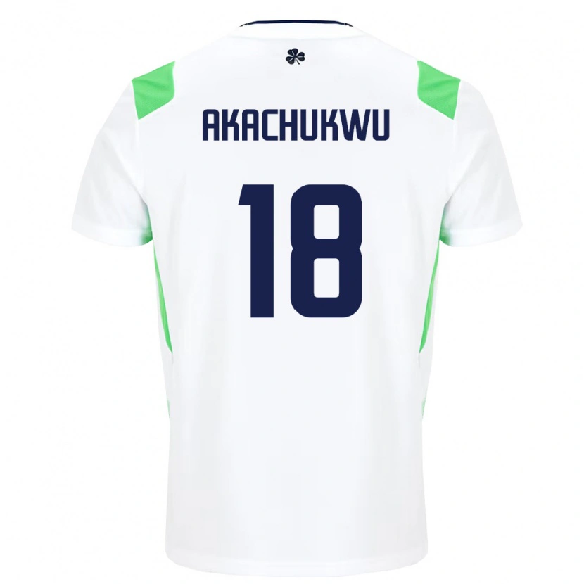 Danxen Mujer Camiseta Irlanda Romeo Akachukwu #18 Blanco Verde Claro 2ª Equipación 26-28 La Camisa