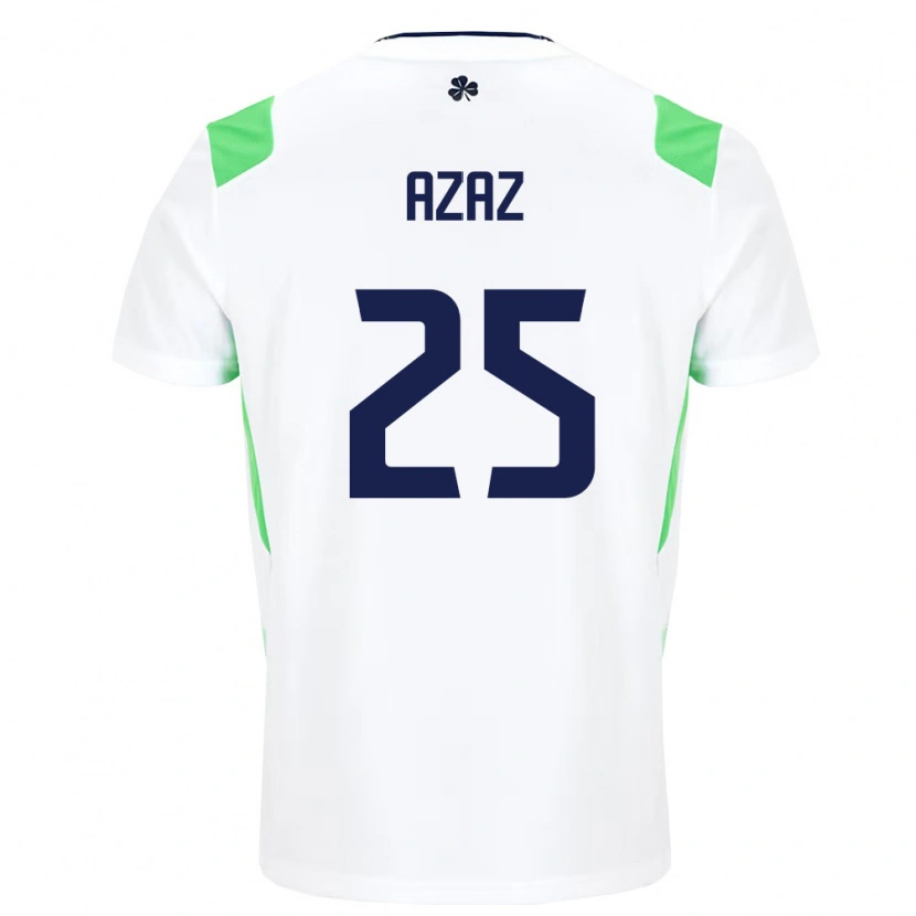 Danxen Mujer Camiseta Irlanda Finn Azaz #25 Blanco Verde Claro 2ª Equipación 26-28 La Camisa