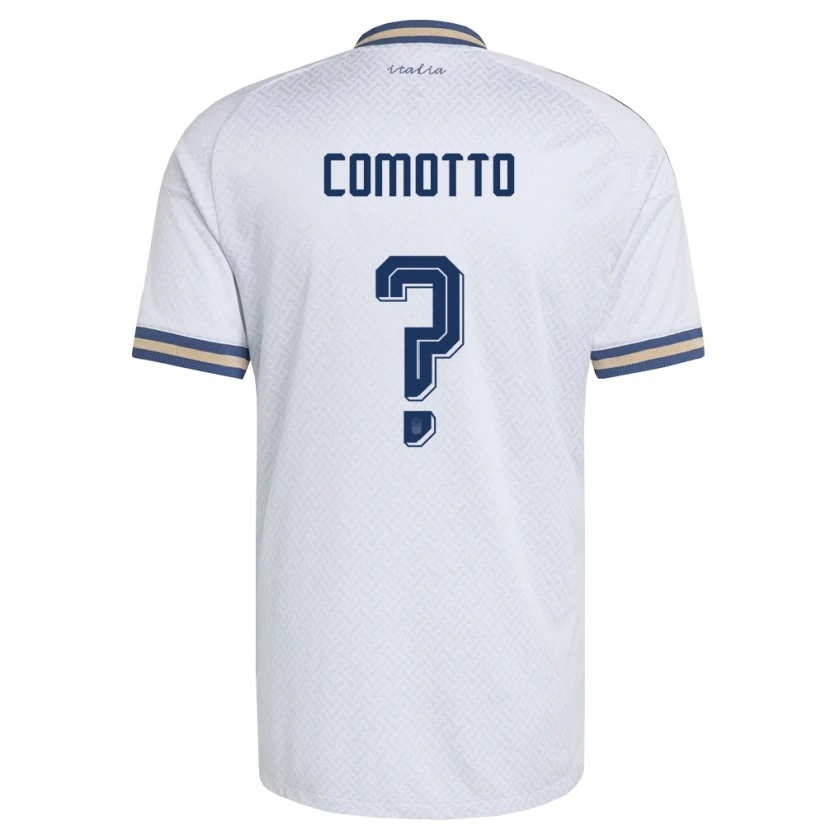Danxen Mujer Camiseta Italia Christian Comotto #0 Marfil Marino Oro 2ª Equipación 26-28 La Camisa