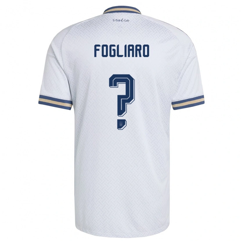 Danxen Mujer Camiseta Italia Christian Fogliaro #0 Marfil Marino Oro 2ª Equipación 26-28 La Camisa