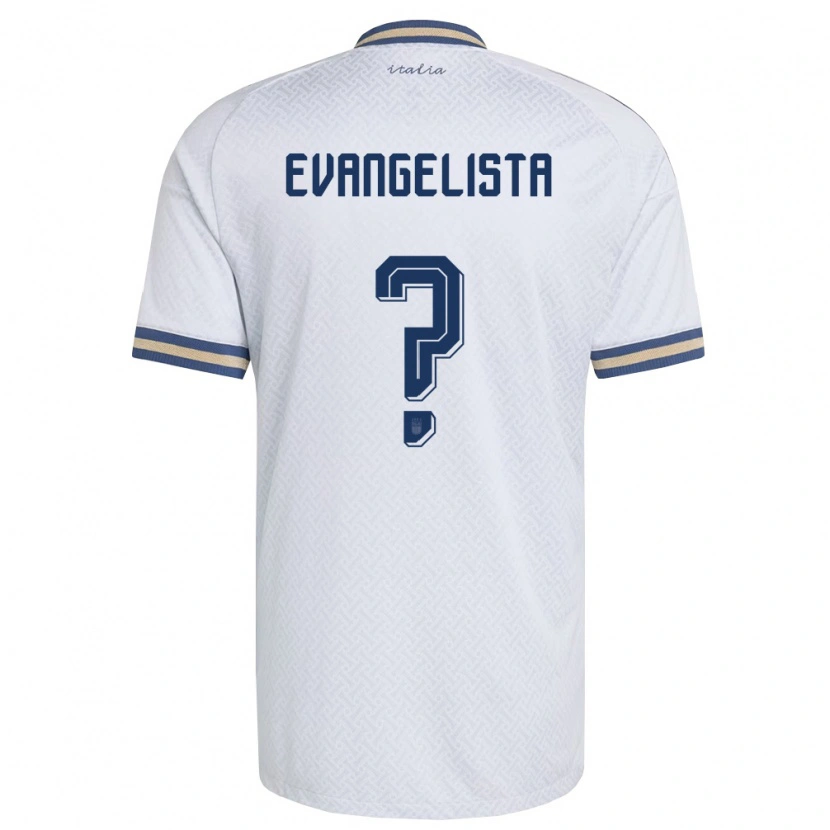 Danxen Mujer Camiseta Italia Edoardo Evangelista #0 Marfil Marino Oro 2ª Equipación 26-28 La Camisa