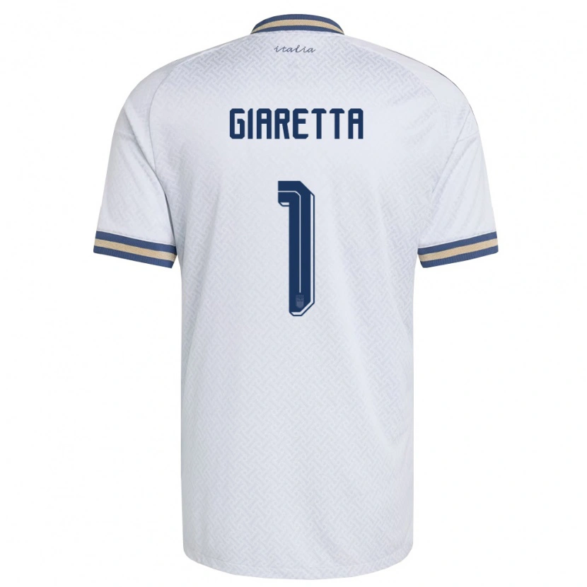 Danxen Mujer Camiseta Italia Emanuele Giaretta #1 Marfil Marino Oro 2ª Equipación 26-28 La Camisa