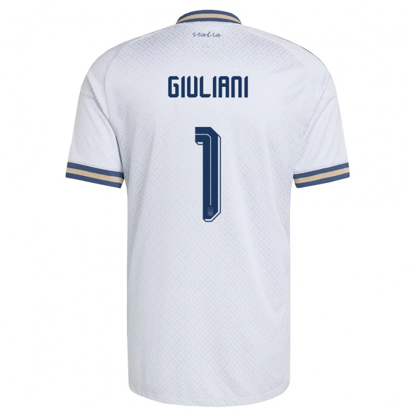 Danxen Mujer Camiseta Italia Laura Giuliani #1 Marfil Marino Oro 2ª Equipación 26-28 La Camisa