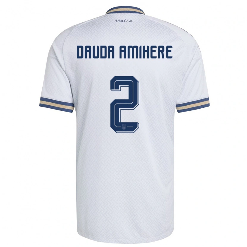 Danxen Mujer Camiseta Italia Iddrisa Dauda Amihere #2 Marfil Marino Oro 2ª Equipación 26-28 La Camisa