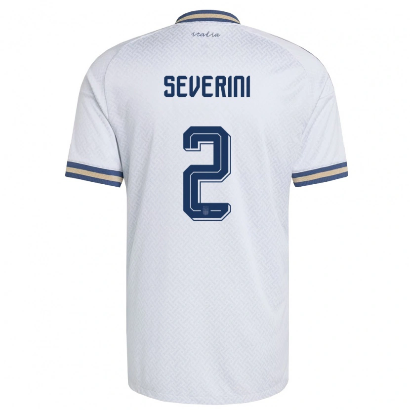 Danxen Mujer Camiseta Italia Emma Severini #2 Marfil Marino Oro 2ª Equipación 26-28 La Camisa