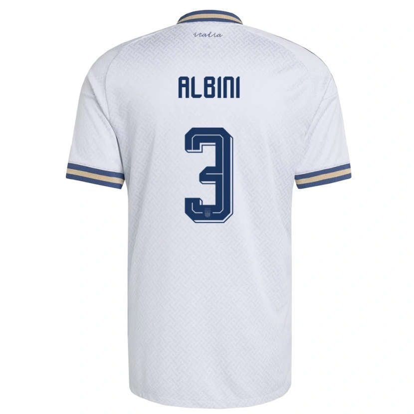 Danxen Mujer Camiseta Italia Matteo Albini #3 Marfil Marino Oro 2ª Equipación 26-28 La Camisa