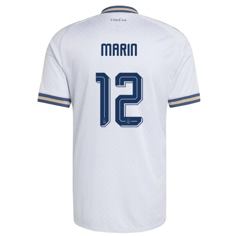Danxen Mujer Camiseta Italia Renato Marin #12 Marfil Marino Oro 2ª Equipación 26-28 La Camisa