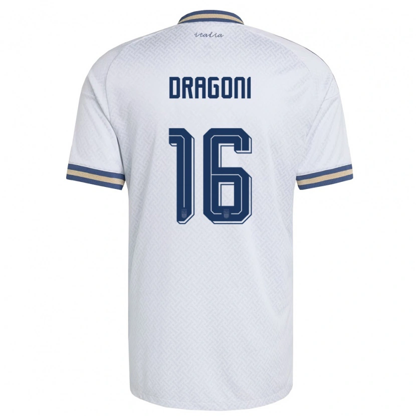 Danxen Mujer Camiseta Italia Giulia Dragoni #16 Marfil Marino Oro 2ª Equipación 26-28 La Camisa