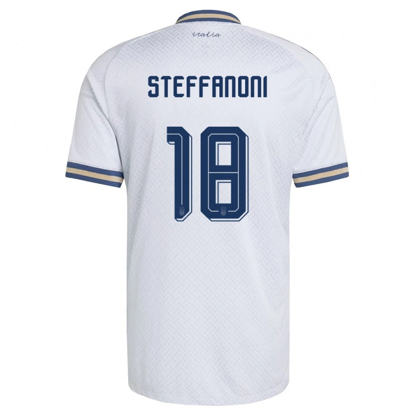 Danxen Mujer Camiseta Italia Federico Steffanoni #18 Marfil Marino Oro 2ª Equipación 26-28 La Camisa