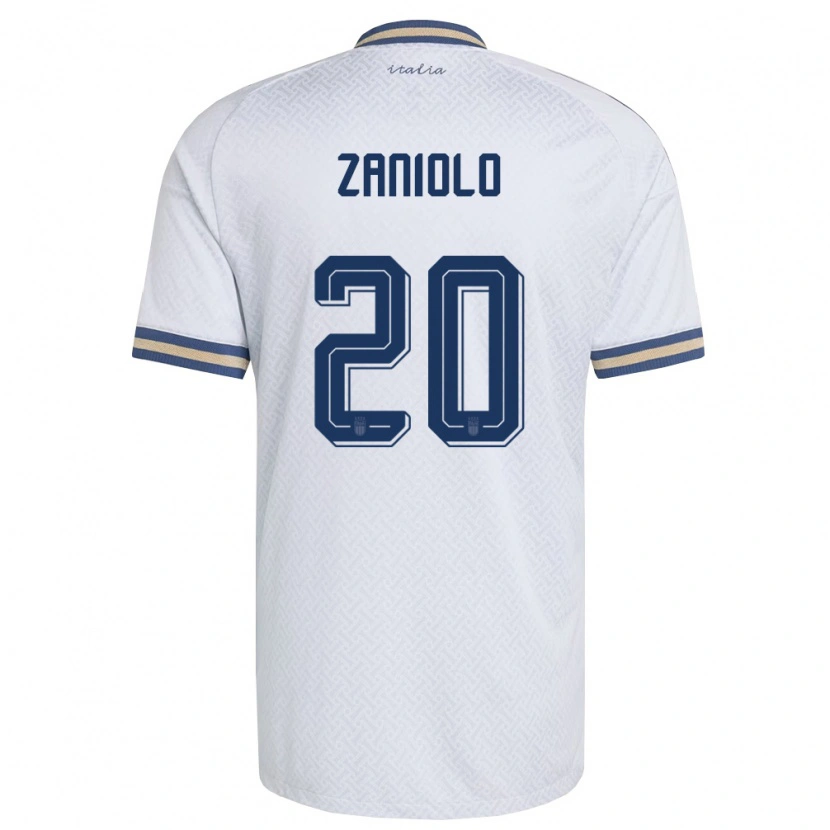 Danxen Mujer Camiseta Italia Nicolò Zaniolo #20 Marfil Marino Oro 2ª Equipación 26-28 La Camisa