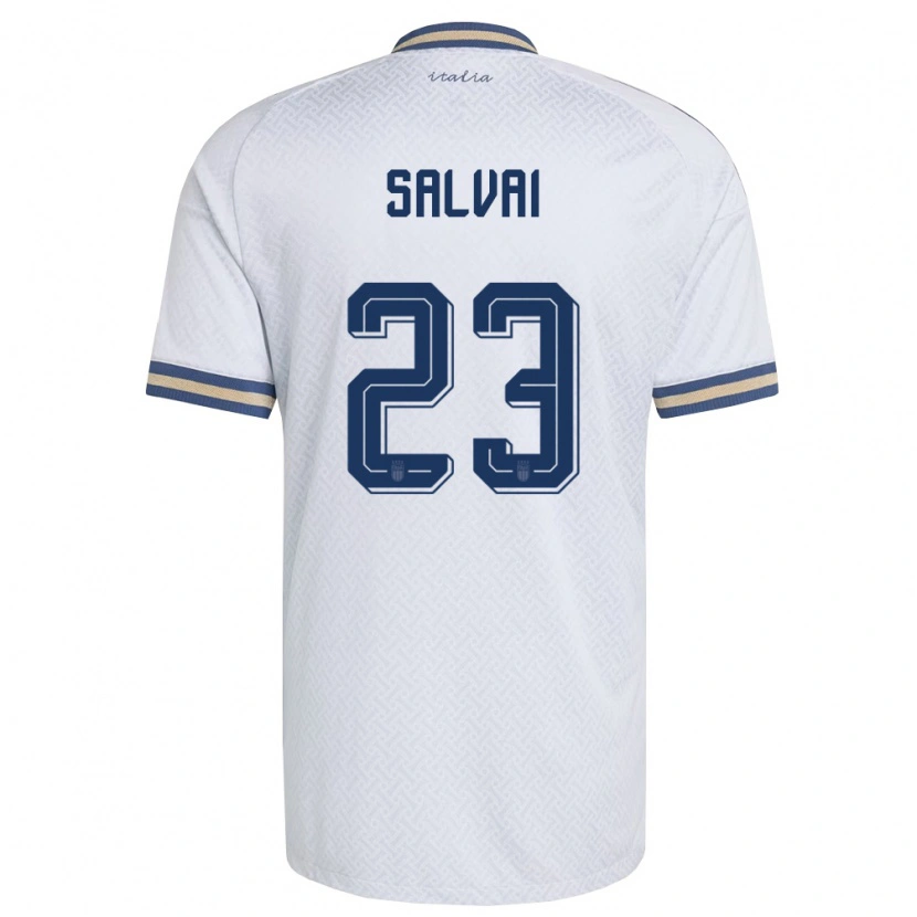 Danxen Mujer Camiseta Italia Cecilia Salvai #23 Marfil Marino Oro 2ª Equipación 26-28 La Camisa