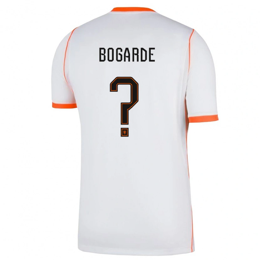 Danxen Mujer Camiseta Países Bajos Lamare Bogarde #0 Blanco Naranja 2ª Equipación 26-28 La Camisa